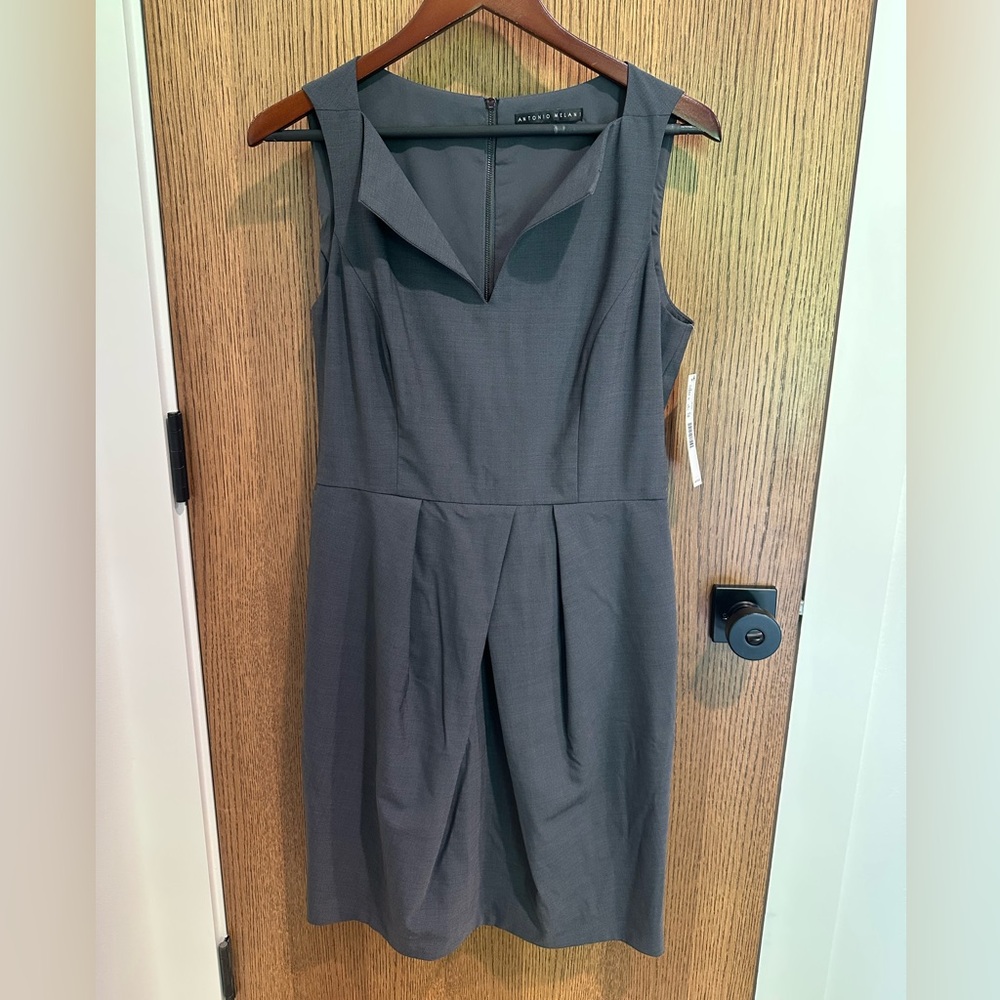 Antonio Melani Sleeveless Dress with Pockets Grey Size 8
